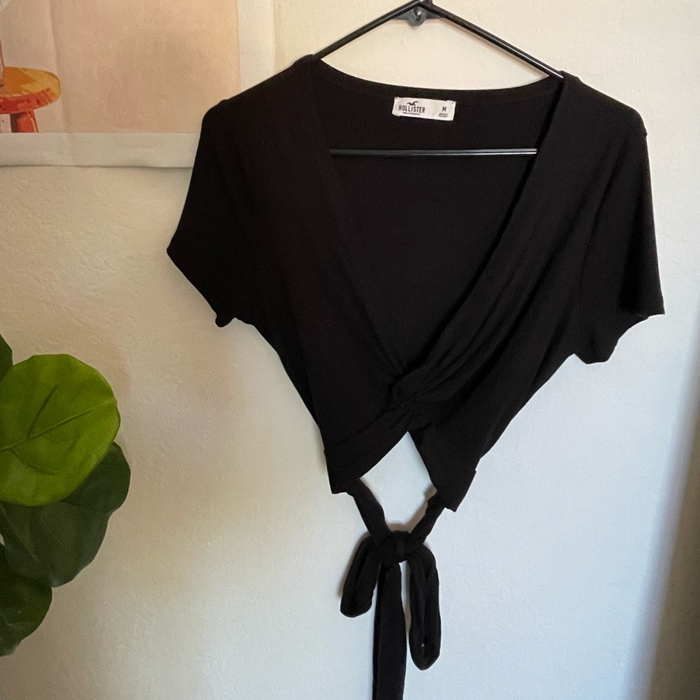 Crop top with tie front detail